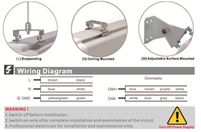 DUALRAYS Seria D5 LED Tri Proof Light IP65 Wodoodporny materiał ze stopu aluminium 20-80 W.