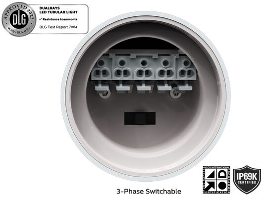 1.2m 40W IP69K IK10 TB7 LED Tubular Light Anto-UV Ammonia For Farm z 3 lub 5 przewodami łączonymi