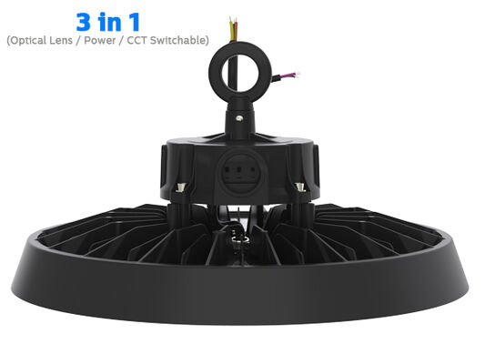200W 150LPW HB5 3 w 1 super highbay z przesuwaną soczewką optyczną DIP (60°/90°/110°), moc (100%-80%-60%), 3 CCT opcjonalne