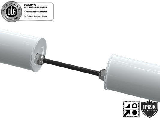 0,6m 20W IP69K IK10 TB7 LED Światło rurowe z możliwością łączenia przelotowego 3 lub 5 przewodów, przełącznikiem DIP do wyboru mocy/3CCT/zmiany 3-fazowej