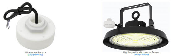 Lampa LED Highbay z przełącznikiem DIP do wyboru mocy i soczewką optyczną, z czujnikiem ruchu i funkcją zbierania światła dziennego