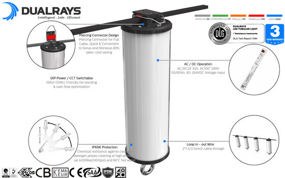 Dualrays D2 Series 50W Outdoor i Indoor LED Tri Proof LED Batten Light 160LMW 5ft Long