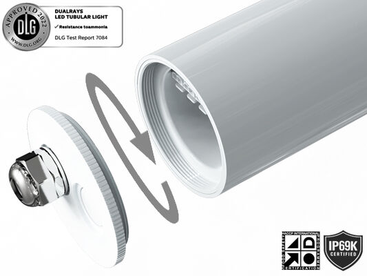 1,5 m 60 W IP69K IK10 MTB7 Morska lampa rurowa LED do doków i przejść z możliwością łączenia 3 lub 5 przewodów i przełączaniem DIP Zasilanie/3CCT/zmiana 3-fazowa