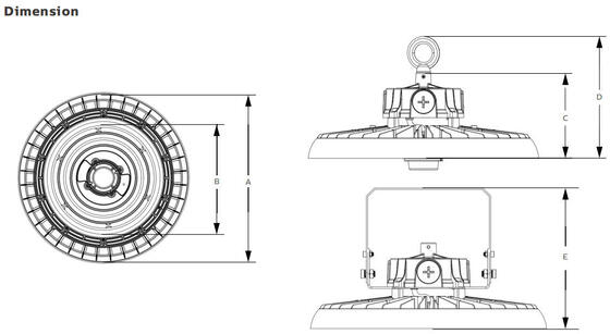 HB3 DIP z możliwością przełączania zasilania i 3CCT UFO LED Highbay Light z aluminiową obudową PC Opcjonalny serwis posprzedażny w magazynie w Europie