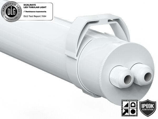IP69K IP66 TB7 Super LED Tubular Light z DIP Switchable Power / 3CCT / 3-fazowym i 3/5 przewodowym