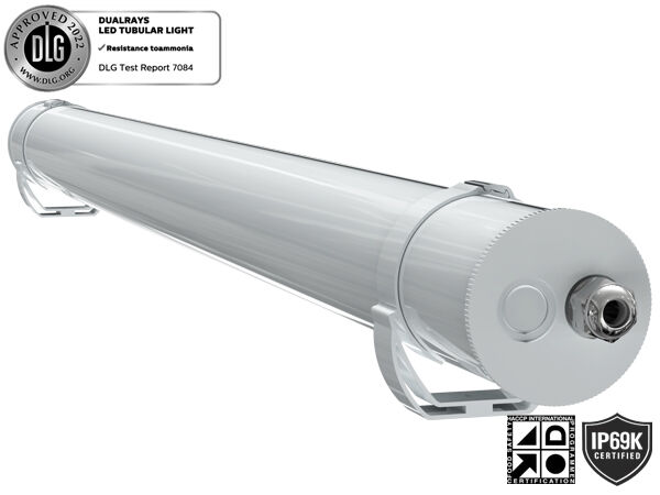 1,5 m 60 W IP69K IK10 MTB7 Morska lampa rurowa LED do doków i przejść z możliwością łączenia 3 lub 5 przewodów i przełączaniem DIP Zasilanie/3CCT/zmiana 3-fazowa